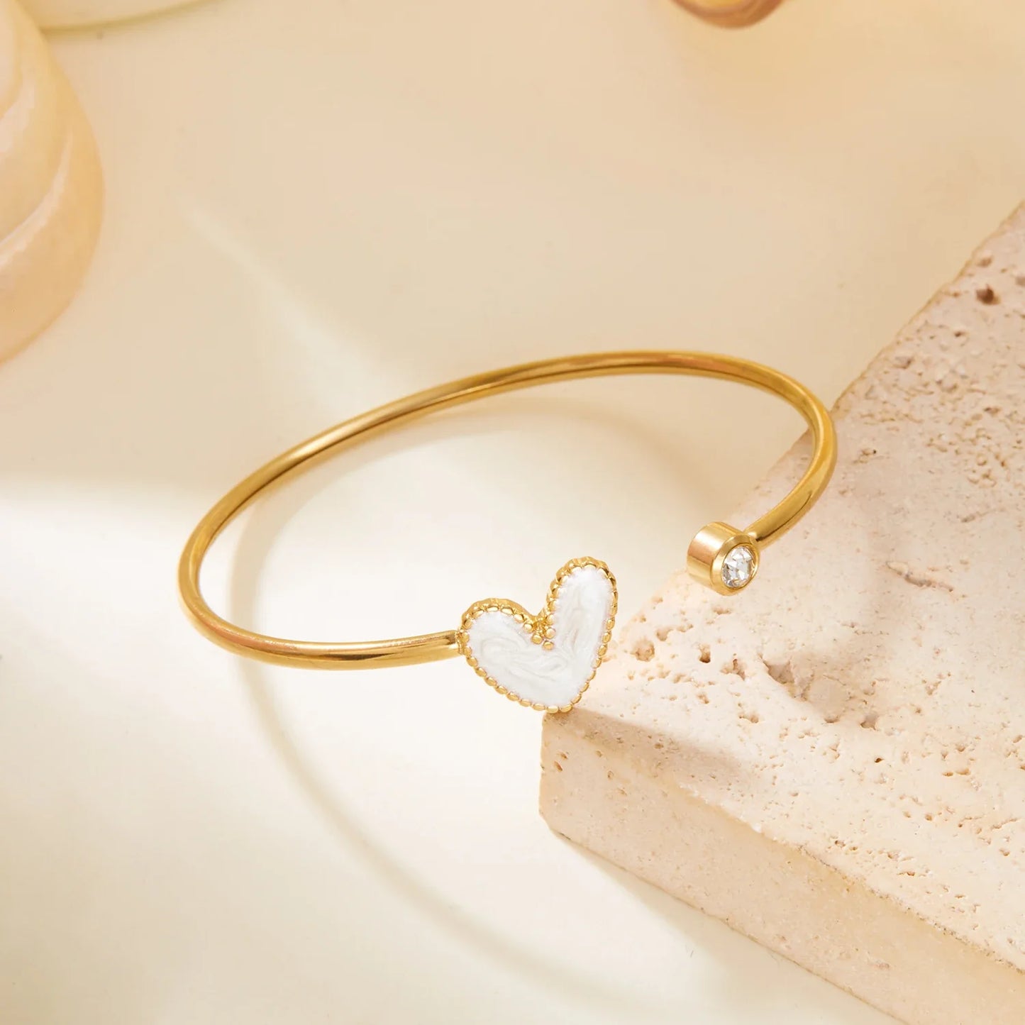 Elodie Open Diamond Heart Bracelet