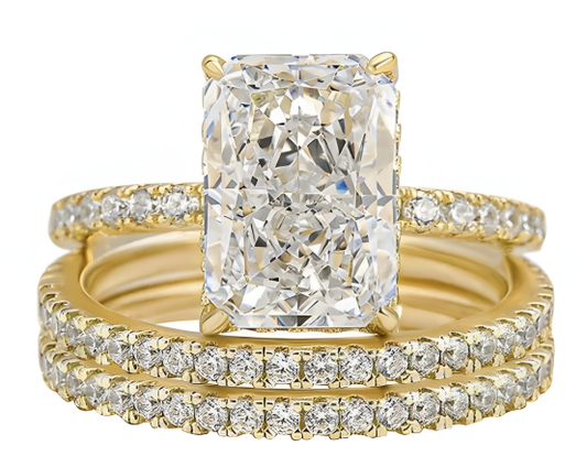 Jaily 3PC Wedding Ring Set | Gold