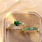 Serena Emerald Duo Ring Set | Gold