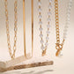 Vintage Pearl & Gold Snake Chain Necklace Set | Gold