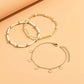 Coastal Charm 3-Piece Layered Anklet Set | Gold