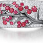 Ruby Blossom Tree Ring | White Gold