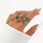 Zarina Exquisite Emerald Ring Set | Gold