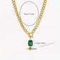 Chunky Chain Emerald Pendant Necklace | Gold