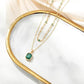 Emerald Clover Pendant Necklace | Gold