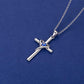 Sapphire Cross Necklace | White Gold