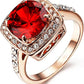 Ruby Halo Statement Ring | Rose Gold