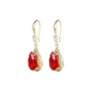 Ruby Teardrop Earrings | Gold