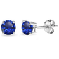 Classic Sapphire Stud Earrings | White Gold