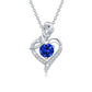 Sapphire Rose Heart Necklace | White Gold