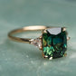 Vintage-Inspired Green Gemstone Ring | Gold