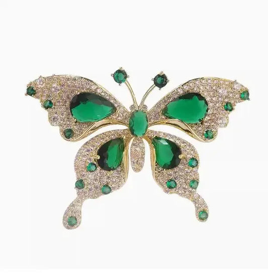 Mandy Butterfly Brooch Emerald