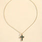 Solene Emerald Cross Pendant Necklace | Gold