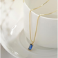 Minimalist Sapphire Pendant Necklace | White Gold
