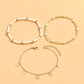Coastal Charm 3-Piece Layered Anklet Set | Gold
