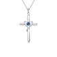 Sapphire Cross Necklace | White Gold